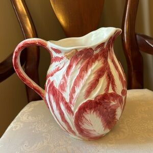 Italian Compagnia Majolica wine, water pitcher designed after Prosecco vineyards